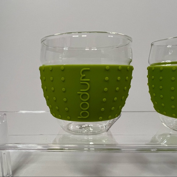 Bodum Pavina glasses with silicone sleeves espresso cups 3oz green - Picture 4 of 5